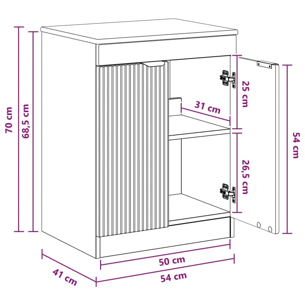 Mobile da Bagno | Armadio da bagno Rovere Fumo 54 x 41 x 70 cm