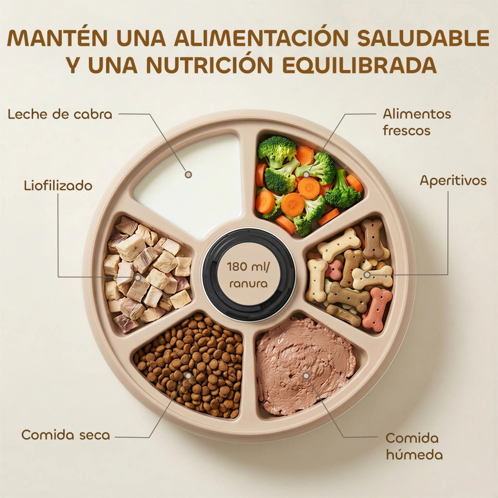 Alimentatore Automatico per Gatti e Cani ¨C zephmum ¨C 6 Ciotole con Timer e Display LED