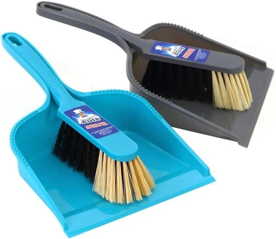 Set di spazzole con chiusura automatica - Set da 2 pezzi blu e grigio