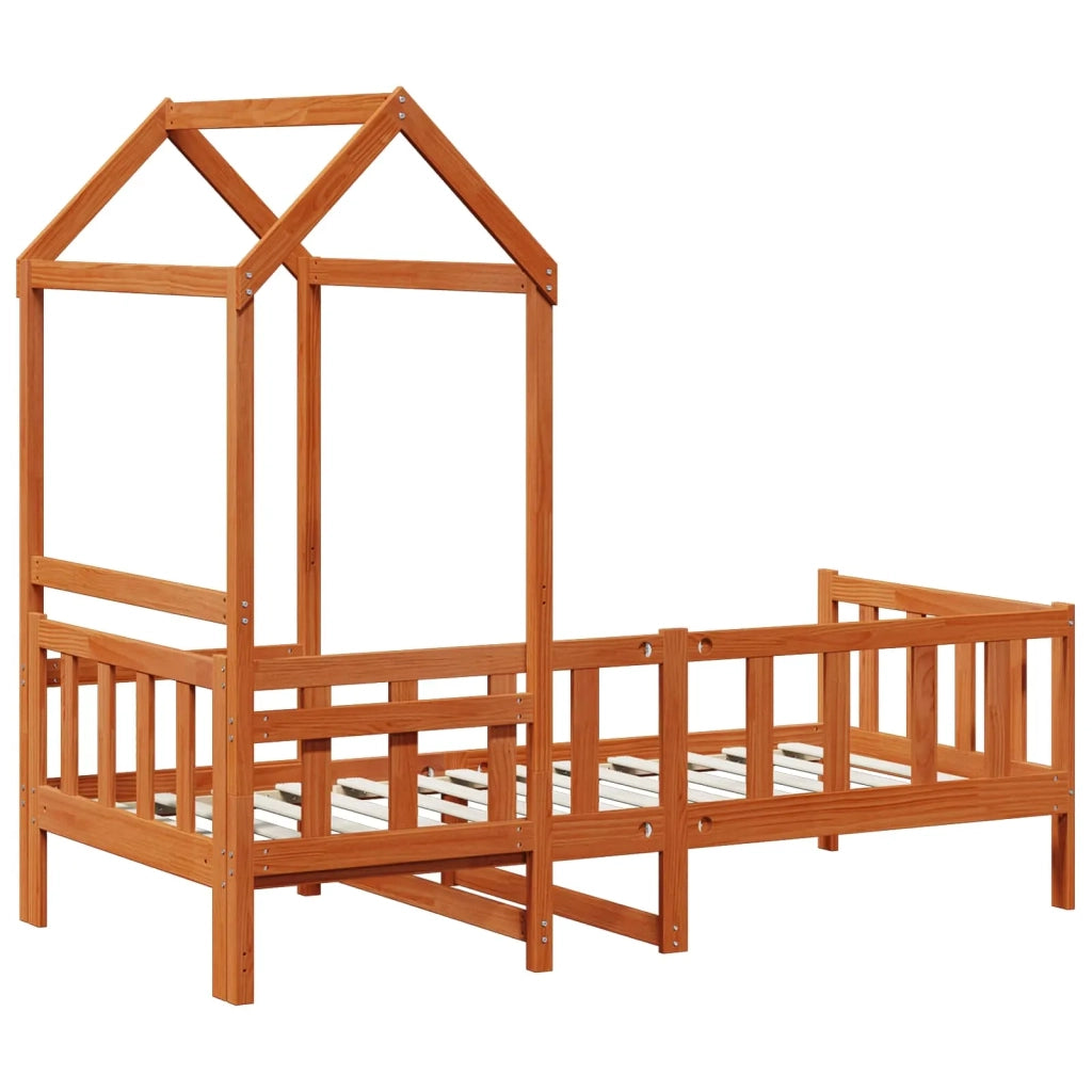 Letto singolo | Letto per adulti | Set di Letto per il Giorno 2 pcs Marrone cerato Pino massello