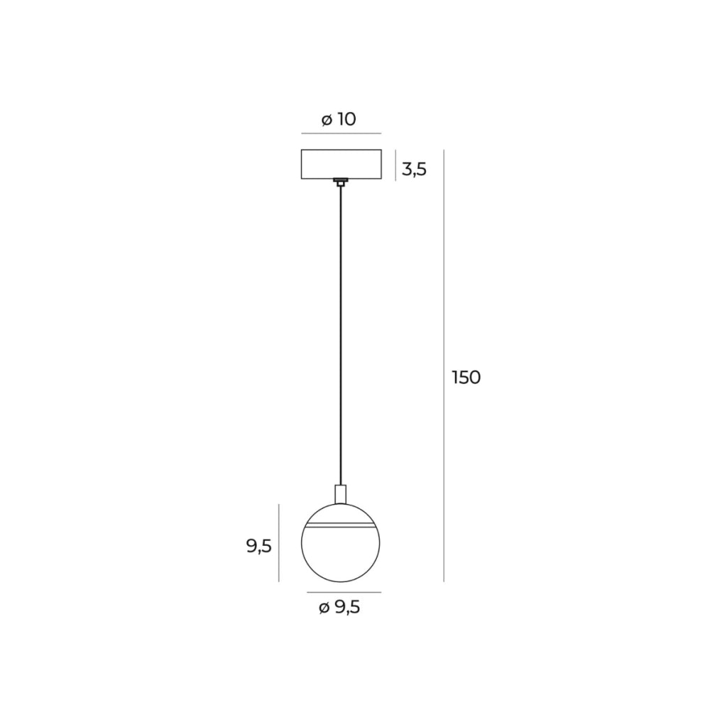 Lampada a sospensione sfera nera LED 8W Maxlight P0472