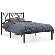 Letto singolo | Letto per adulti | Giroletto con Testiera Metallo Nero 100x200 cm