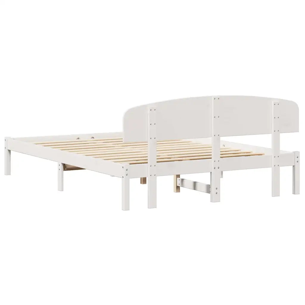 Struttura del letto Bianco 150 x 200 cm Pino massello 872060