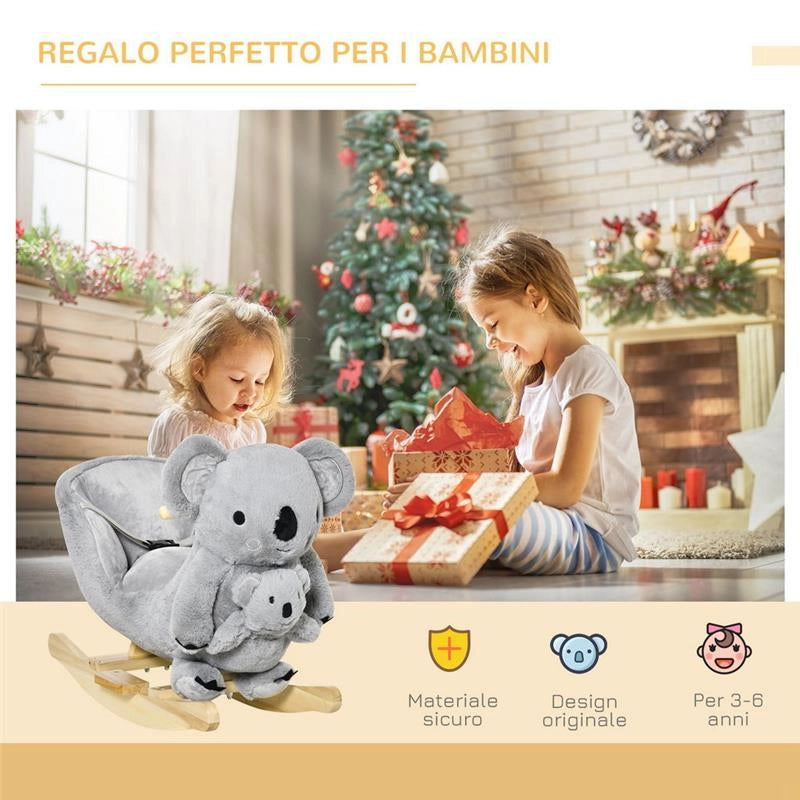 DONDOLO KOALA PER BAMBINI 18-36 MESI GRIGIO