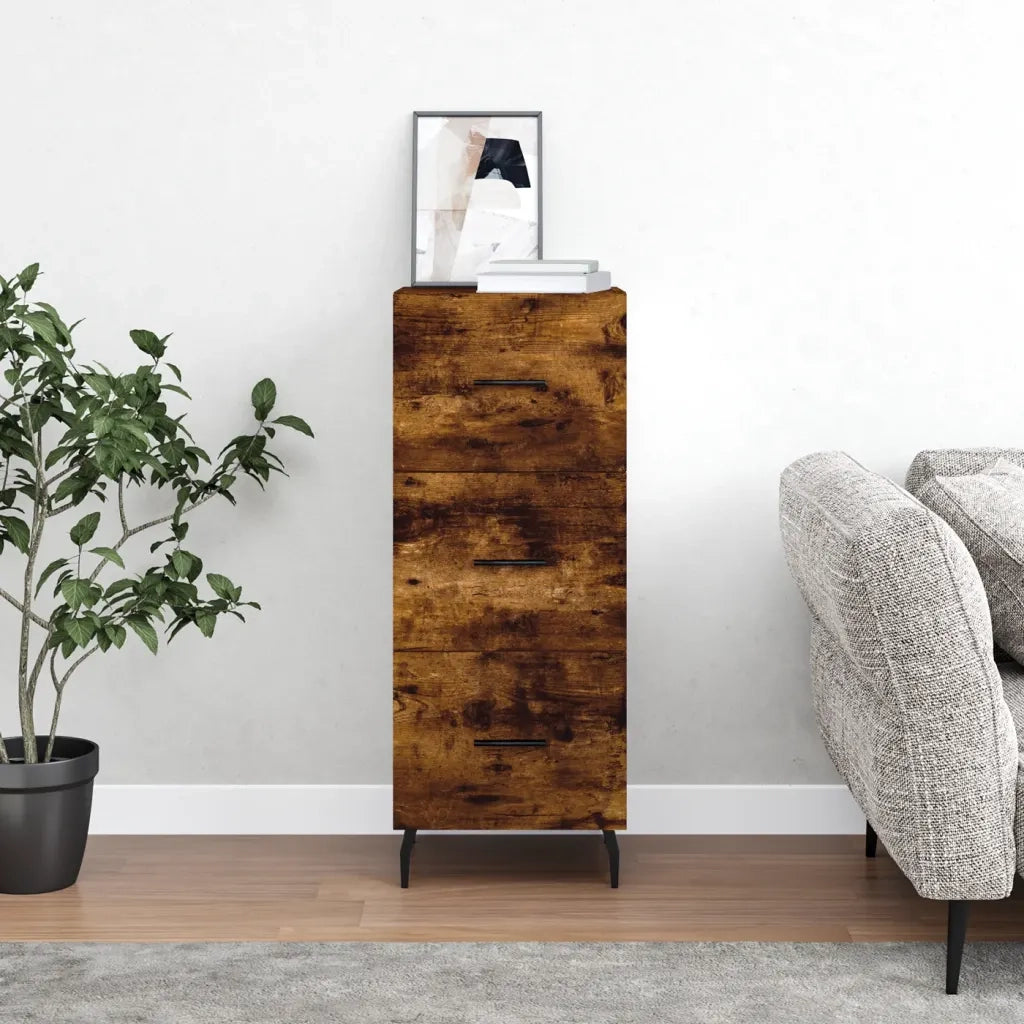 Credenza-Buffet-Armadio da cucina Rovere Fumo 34,5x34x90 cm in Legno Multistrato 639704