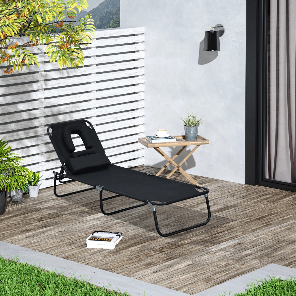 Chaise Longue Pieghevole per Giardino ¨C Minimal ¨C Nero