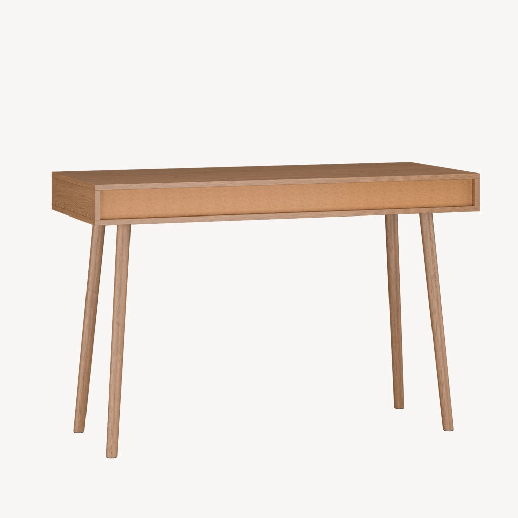 Scrivania Habo Tavolo con Cassetto e Scomparto Semichiuso 74x115x48 cm Color Legno Scuro [en.casa]
