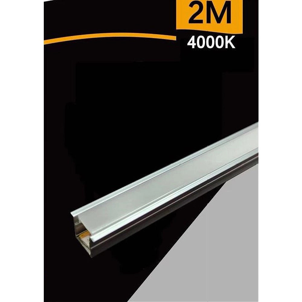 Trade Shop - Profilo In Alluminio 2mt Completo Di Strip Led + Cover 12v 7w/mt Al-12v-2025-120 -
