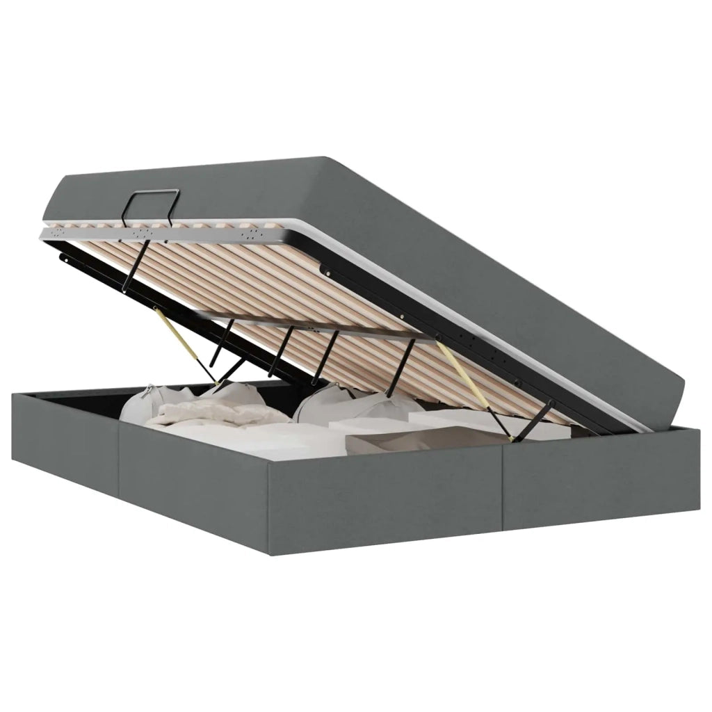 Letto con contenitore e materasso Grigio scuro 140 x 190 cm 3399659