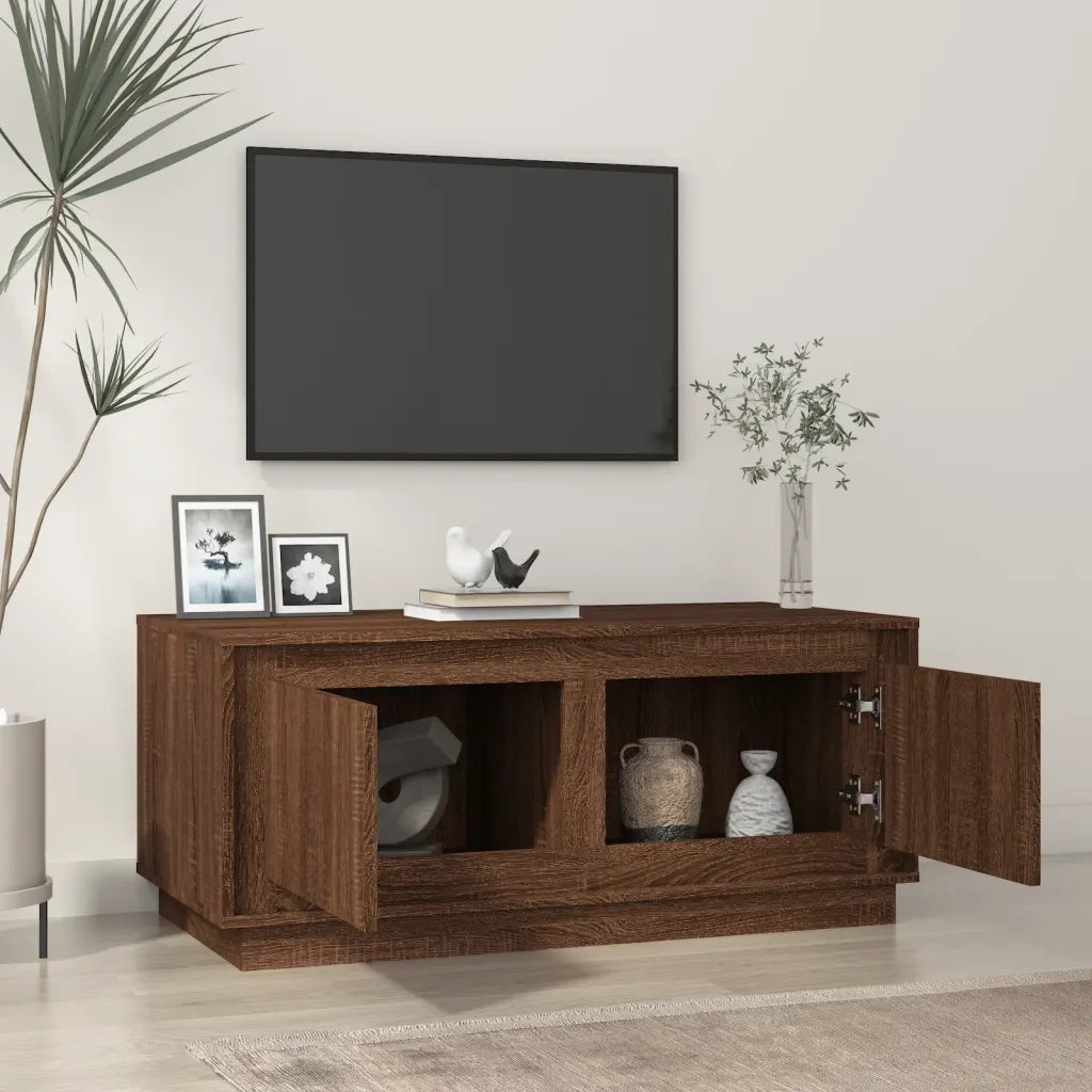 Tavolino Salotto-Tavolino da soggiorno-Tavolo Rovere Marrone 102x50x44 cm Legno Multistrato