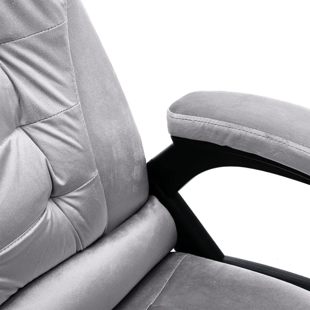 Sedia da Ufficio Massaggiante Grigio Chiaro in Velluto 20573