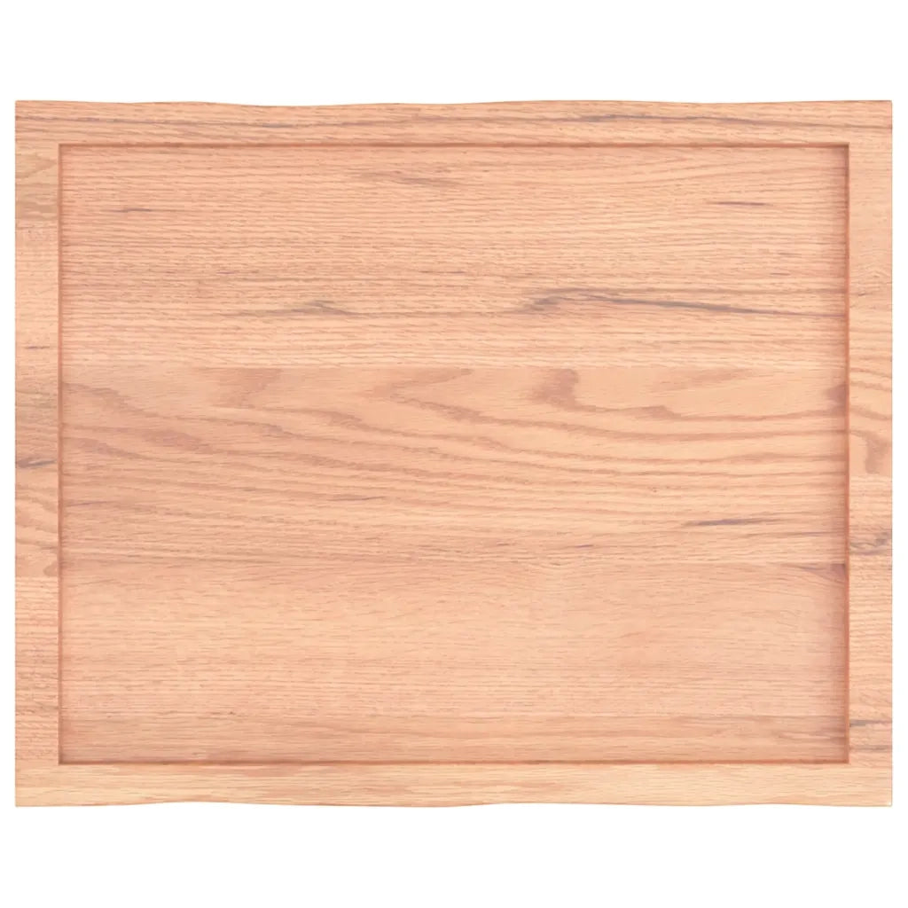Piano Tavolo Marrone Chiaro 80x60x(2-4) cm Rovere Non Trattato 363945