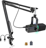 Microfono USB dinamico per streaming, podcast, Twitch, YouTube