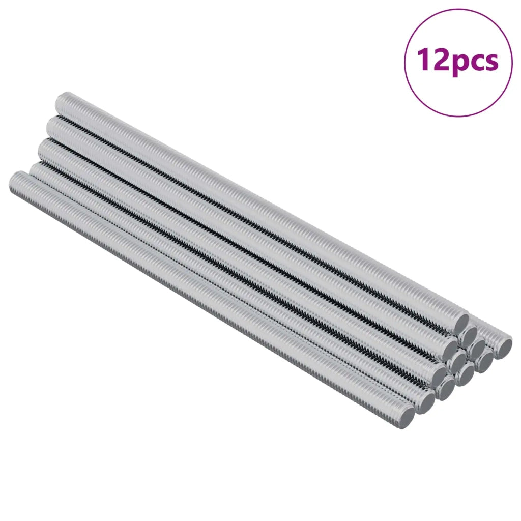 Barre filettate 12 pcs Argento M6 x 120 mm Metallo 864446