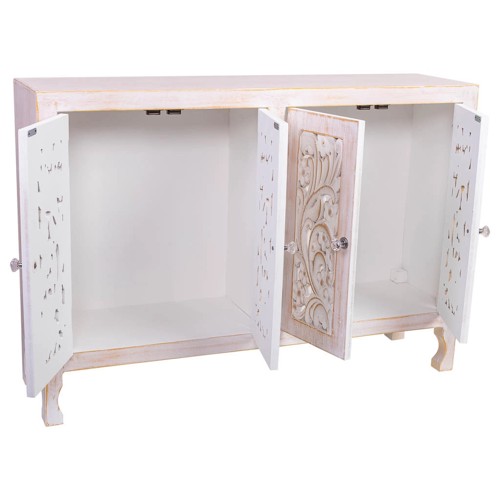 Credenza in legno con 4 ante 100,5x26x70h cm
