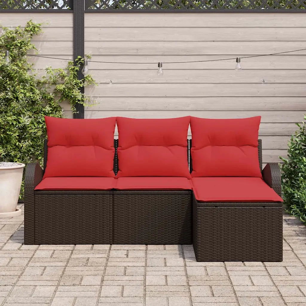 Set Divano da Giardino Marrone polyrattan 3345994