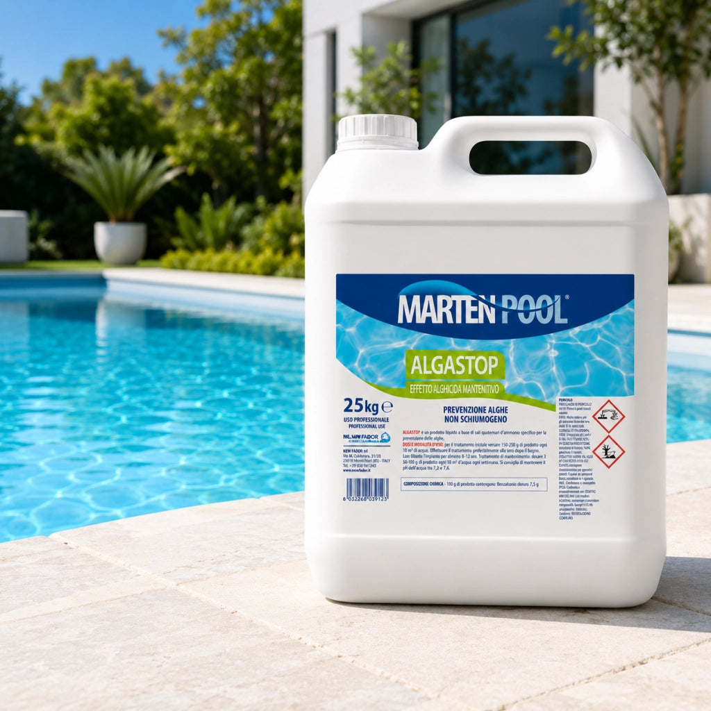 Alghicida Algastop Marten Prevenzione Formazione Alghe Piscina 25 kg