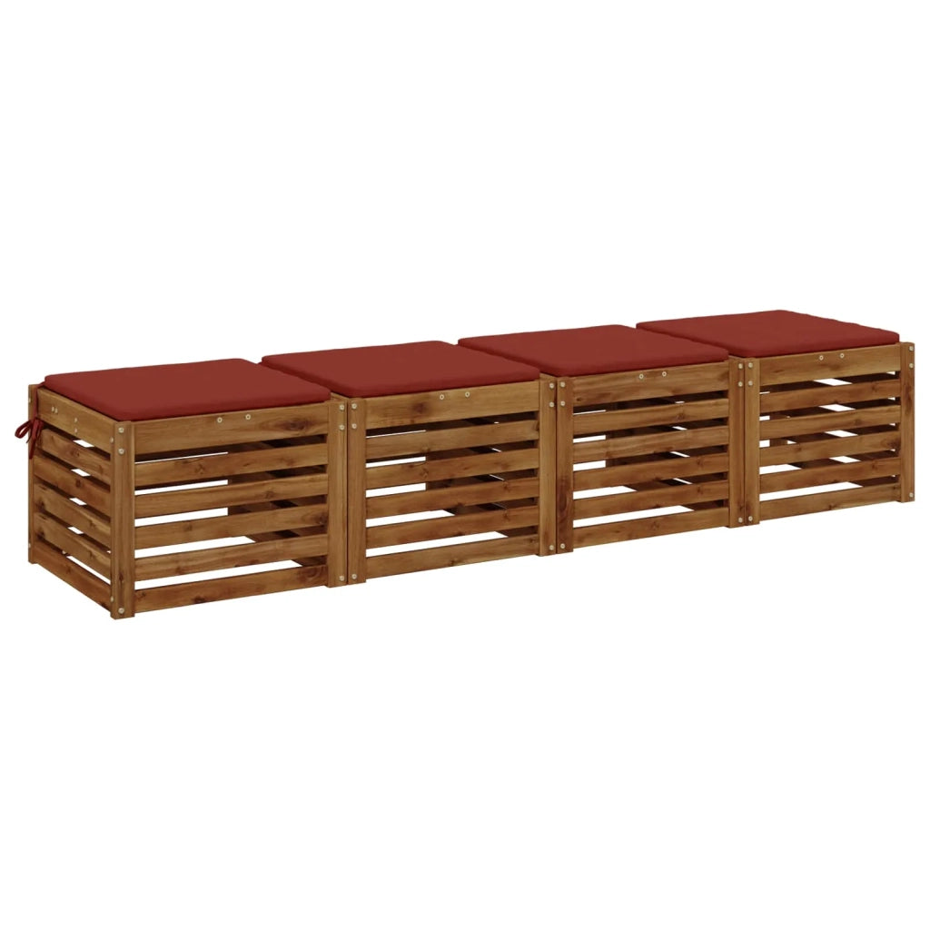 Cuscini per Sedia in 4 Pezzi SOEST 4 pz 100% Poliestere Rosso 944506
