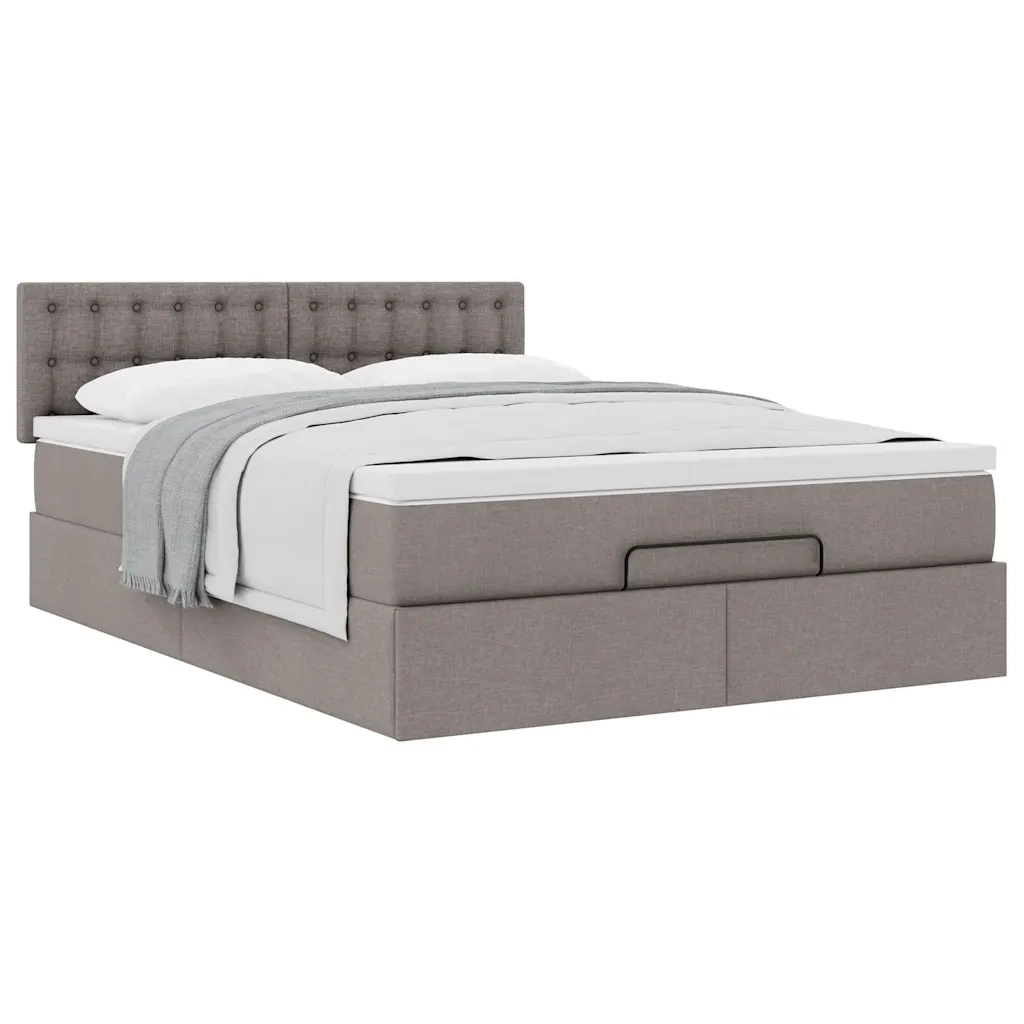 Pouf Letto con Materasso Tortora 140x190 cm in Tessuto 3311626