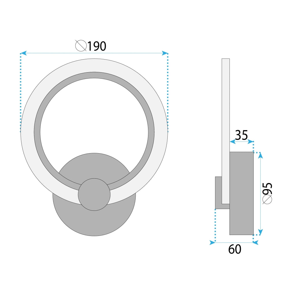 Applique Da Parete Led Lhj067-w Chrome
