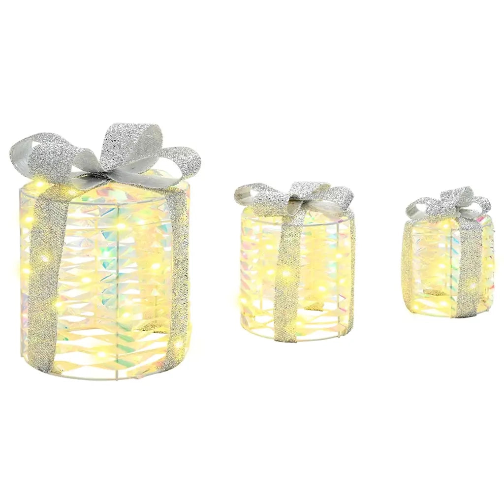 Decorazione Scatola Regalo con 60 LED 3 pcs 20 x 20 x 20 cm PET 42019088