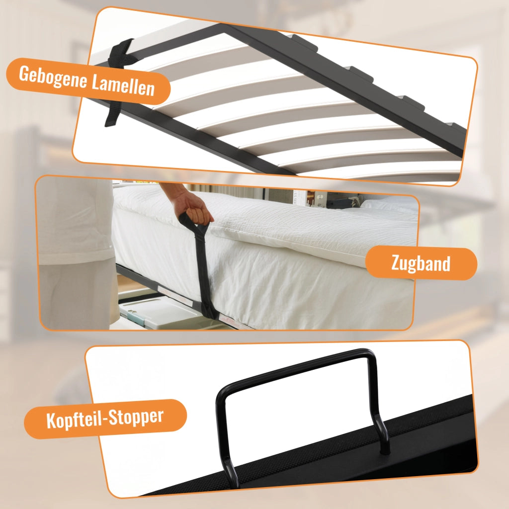 letto imbottito lino beige 90 x 200 cm