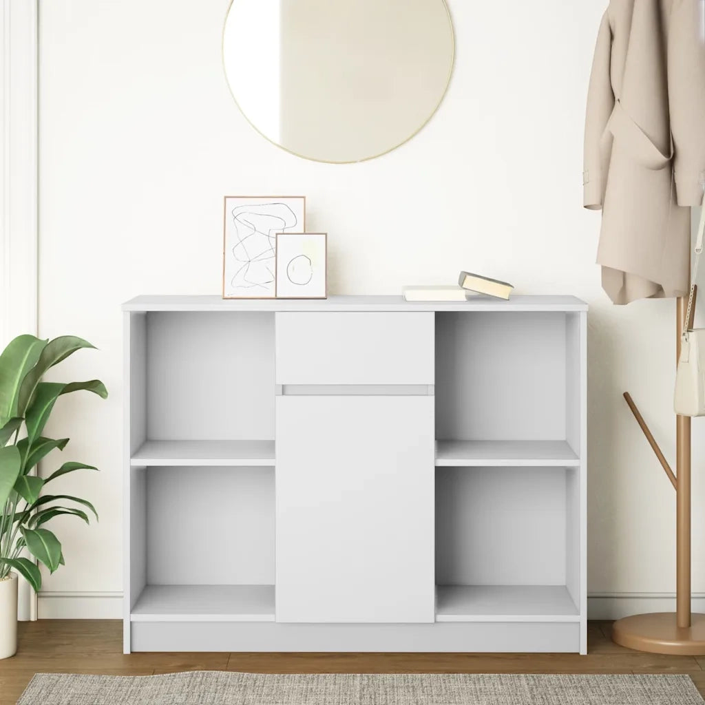Credenza | Madia | Buffet da pranzo | Armadio da pranzo con Cassetto Bianco 101x35x76 cm in Legno Multistrato