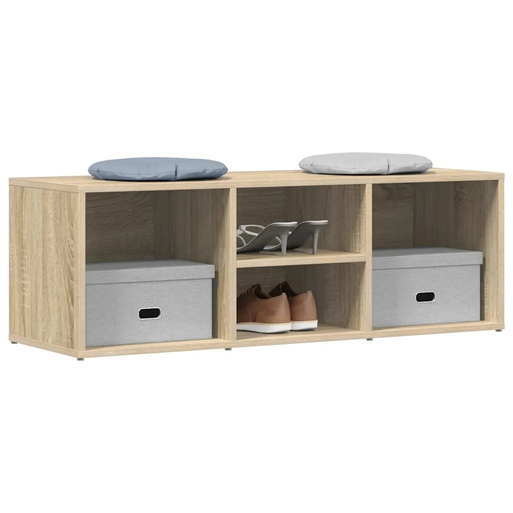 Panca Porta Scarpe | Scarpiera | Mobile per scarpe Rovere Sonoma 105x35x35 cm Legno Multistrato
