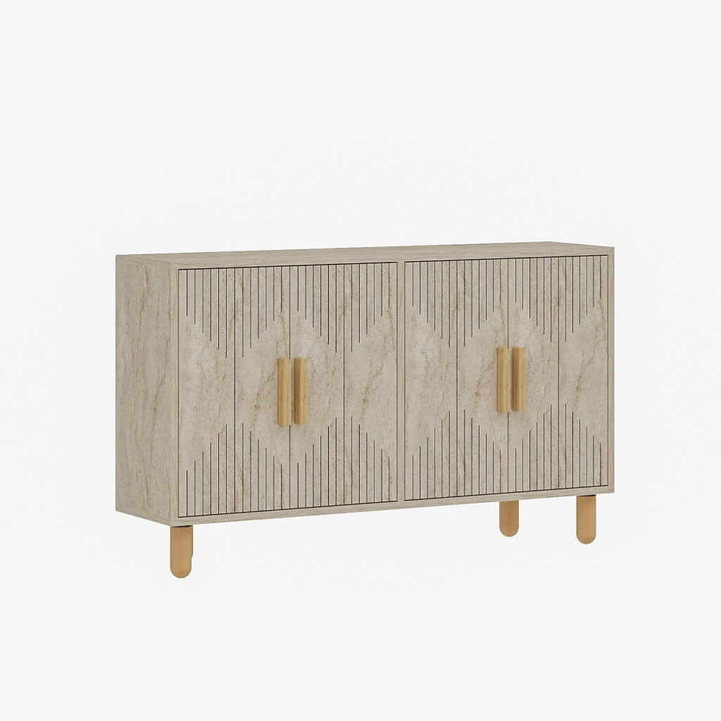 Credenza in legno "Roger" - 120 x 30 x 74 cm - Travertino