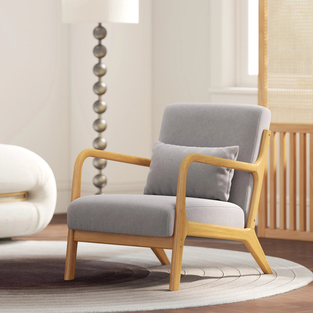 Poltrona relax lounge ¨C Xylo ¨C velluto grigio con cuscini e braccioli