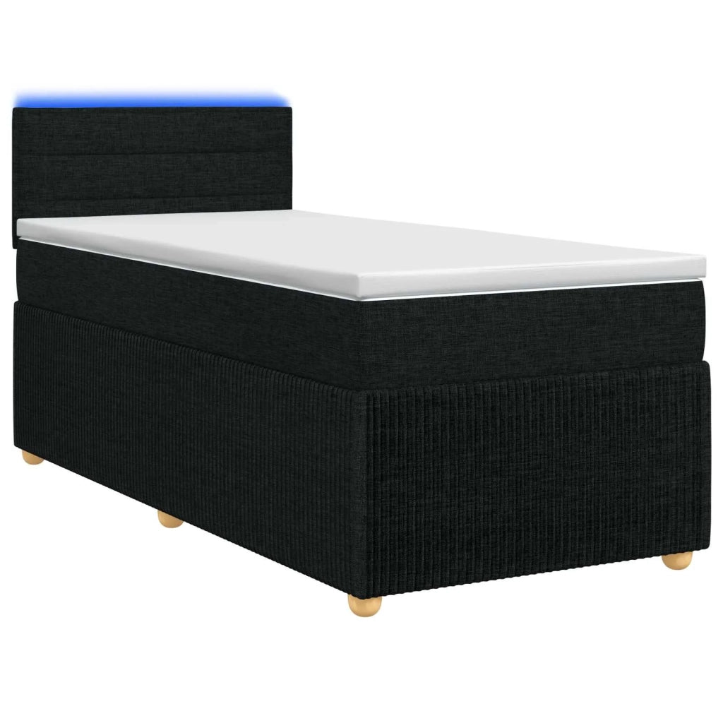 Letto box spring con materasso Nero 80 x 200 cm Tessuto 3452794