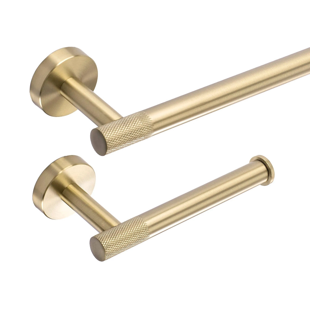Set Accessori Da Bagno Grid Brush Gold 4 Pezzi