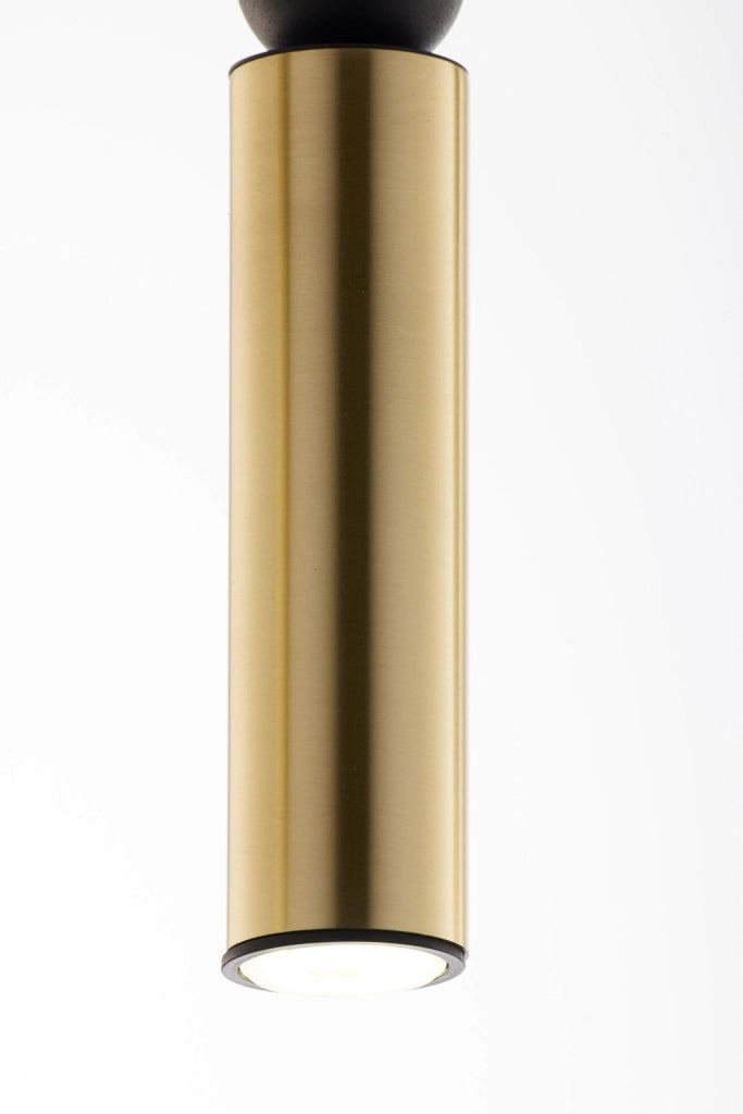 Lampada sospesa barra ALAS 100cm nero oro 5xGU10 Jupiter