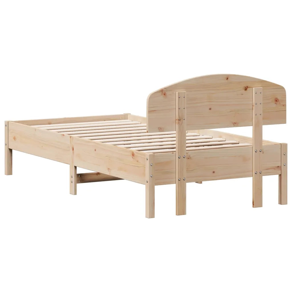 Letto singolo | Letto per adulti | Giroletto senza Materasso 75x190 cm in Legno Massello di Pino