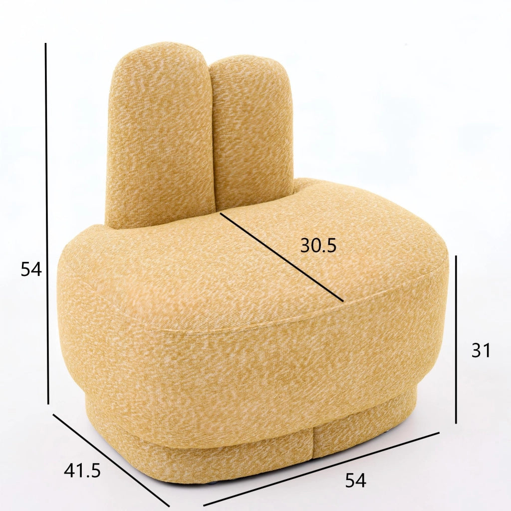 Poltrona pouf a forma di coniglio - con rivestimento morbido - per soggiorno - in tessuto giallo
