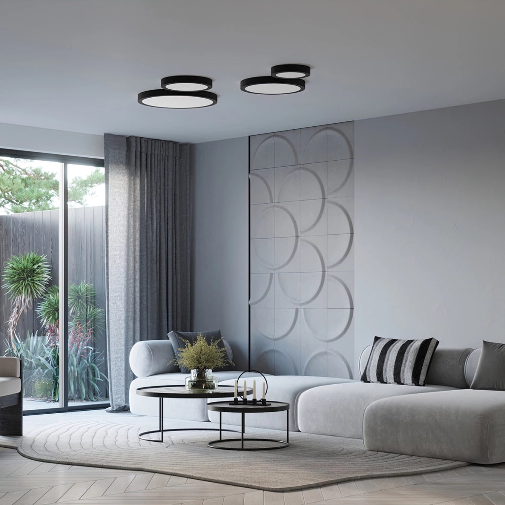 Lampada da soffitto a LED Onyx Deep Space 65W 5177lm 3000K Alluminio nero