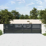 Cancello da Giardino Antracite 400x125 cm in Acciaio 154571