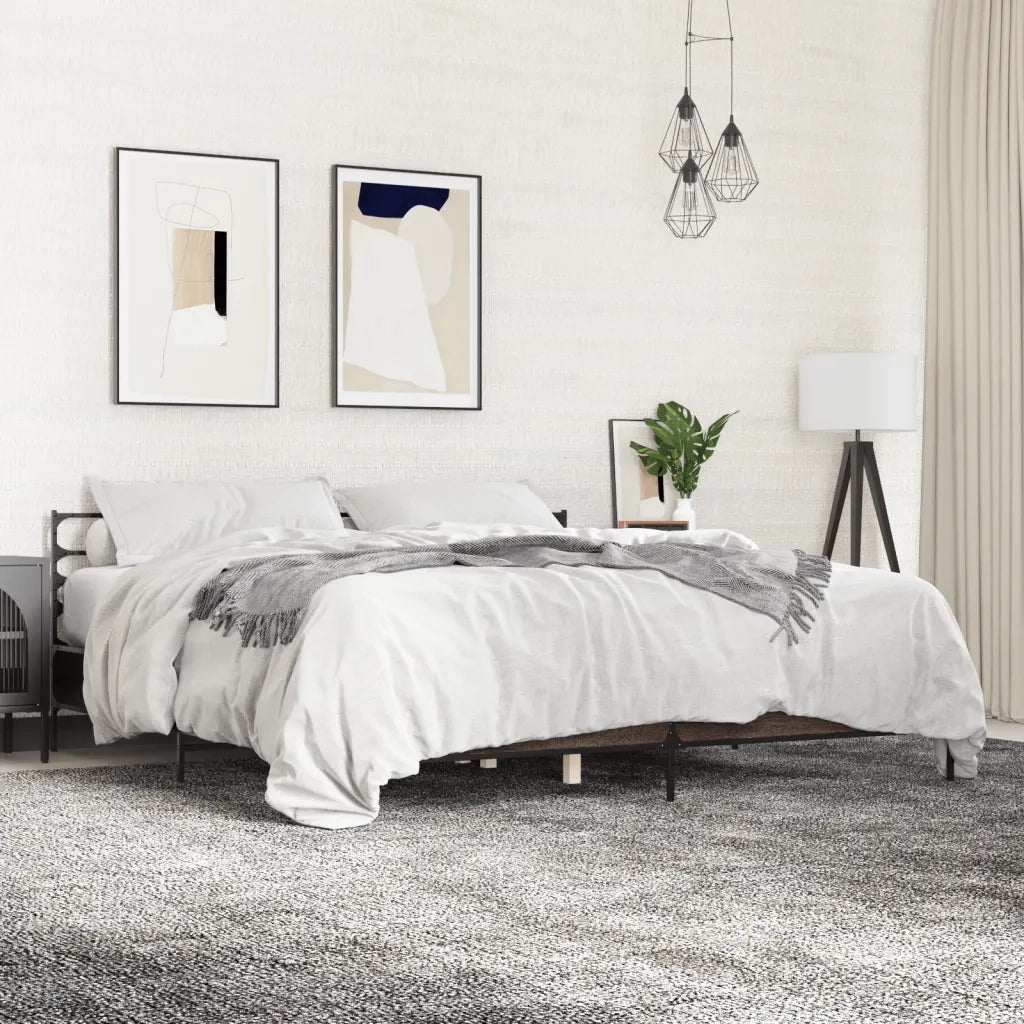 Giroletto Rovere Marrone 180x200cm in Legno Multistrato Metallo 3280061