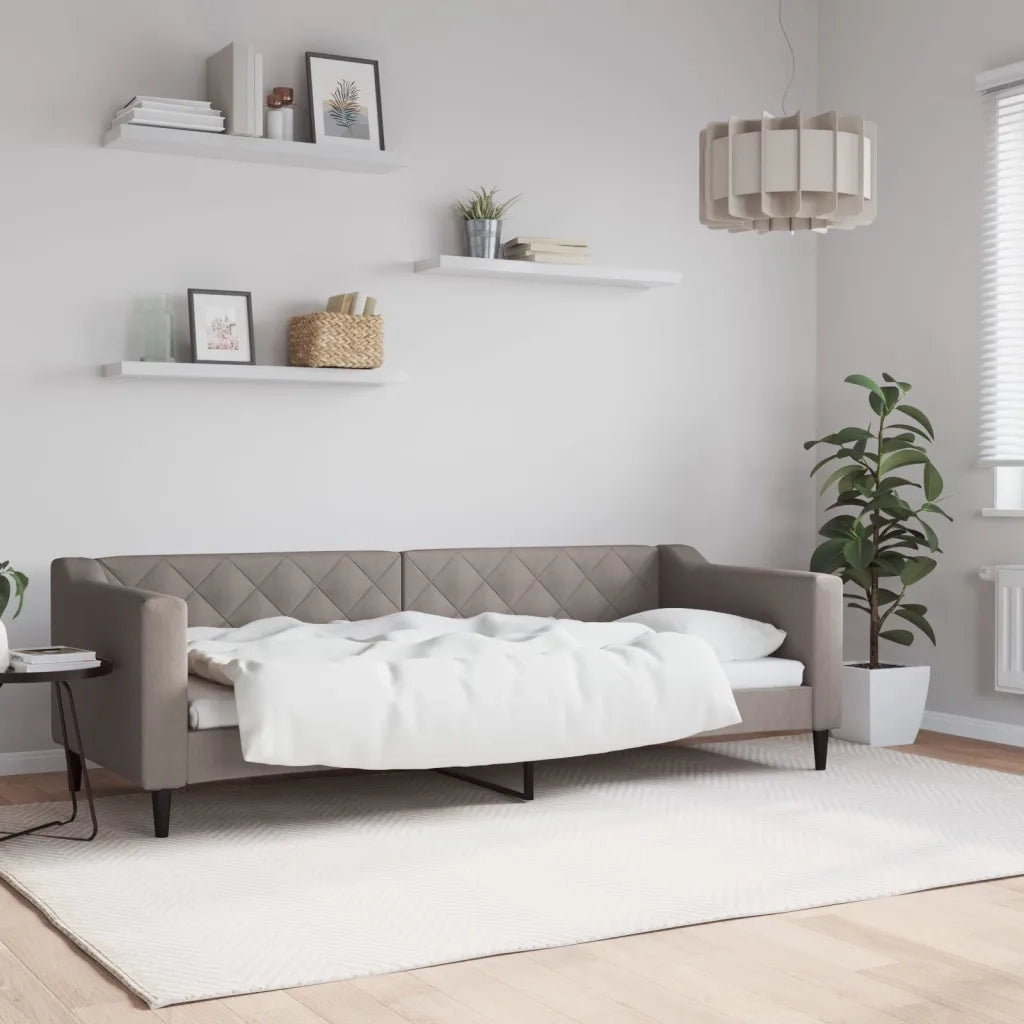Letto singolo | Letto per adulti | Letto da Giorno Tortora 80x200 cm in Tessuto