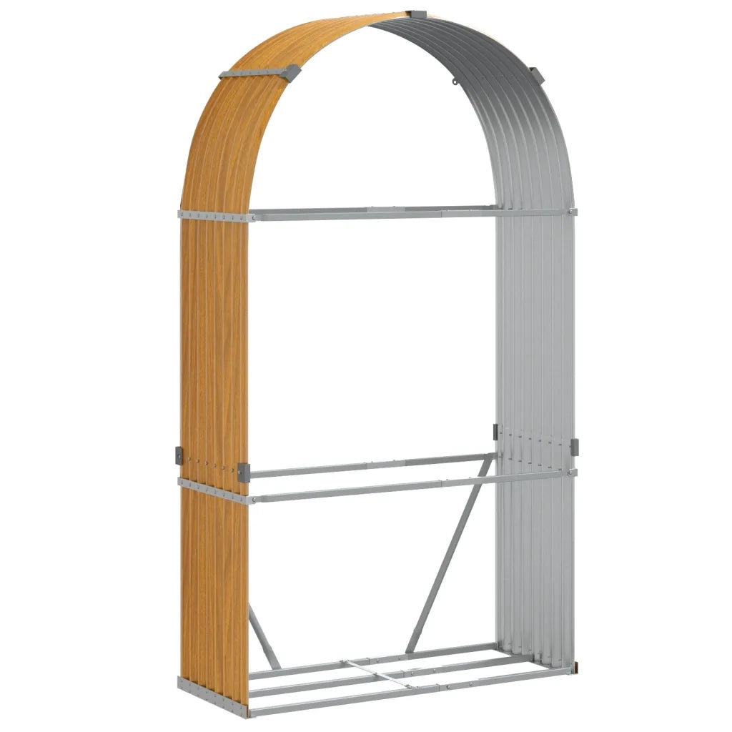 Portaceppi Effetto Legno 120x45x210 cm in Acciaio Zincato CFW2006399