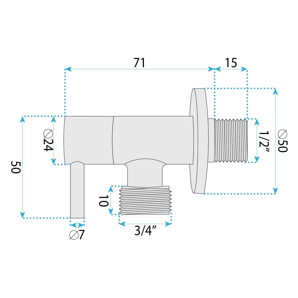 Valvola Ad Angolo 1/2" X 3/4" Titan