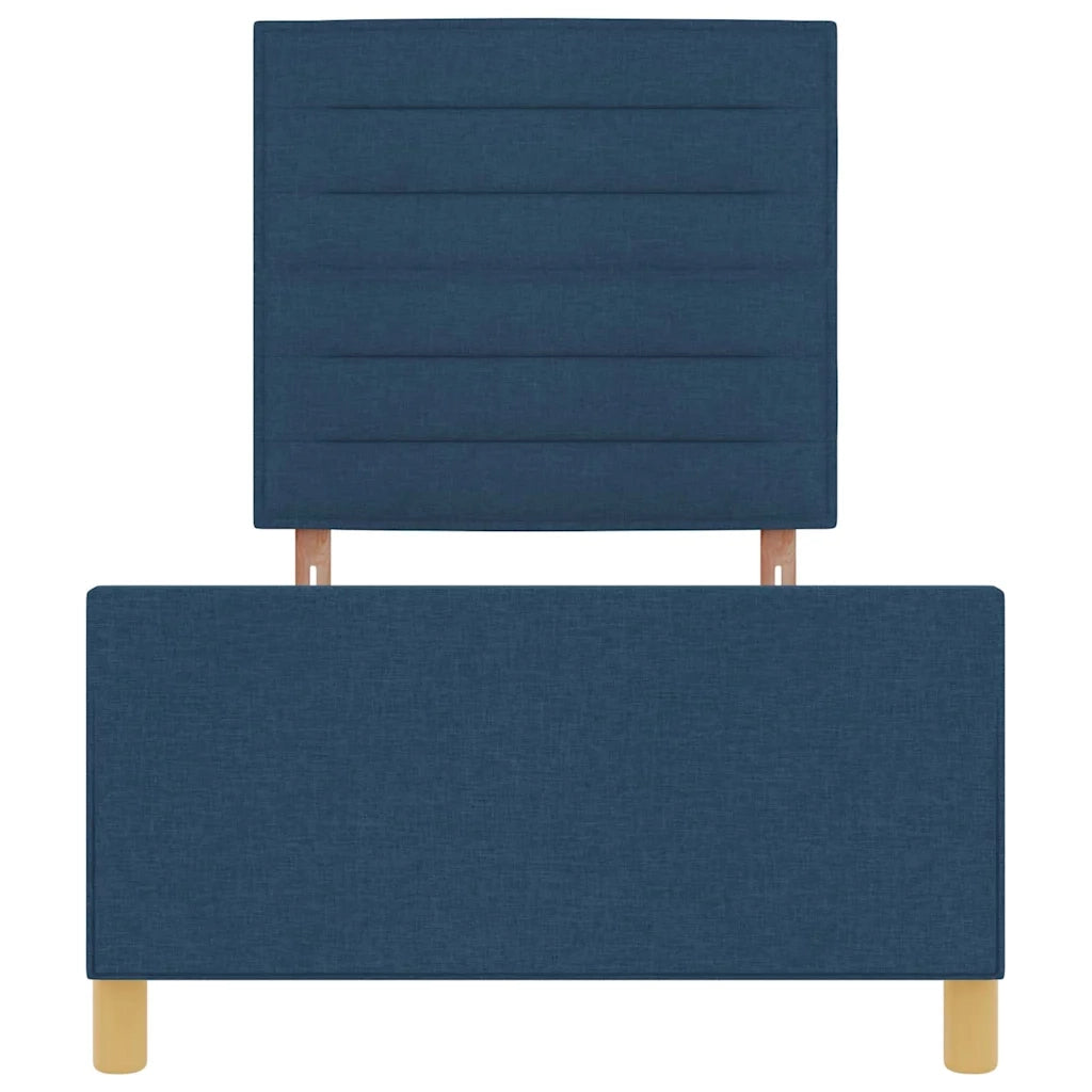 Struttura del letto con testiera Blu 90 x 190 cm Tessuto