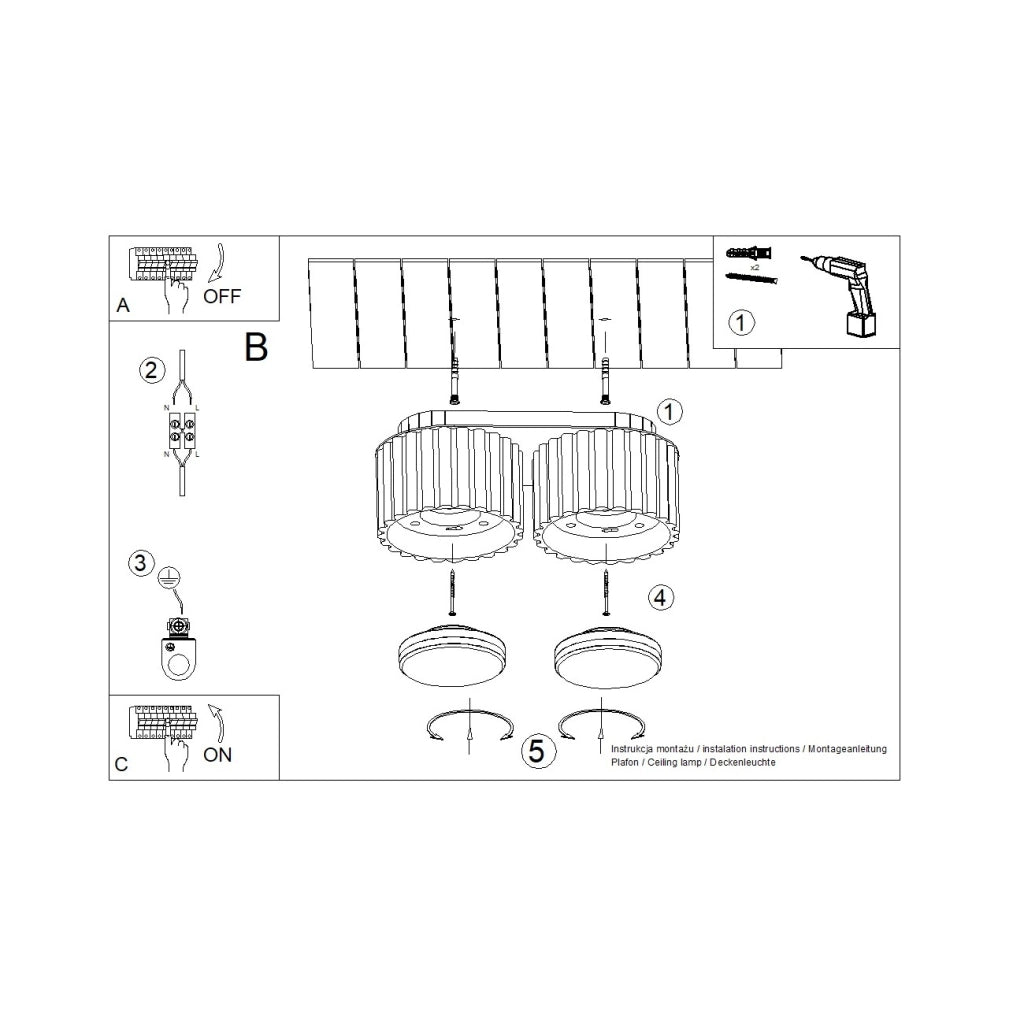 Lampada da soffitto AURA 2 taupe Gx53