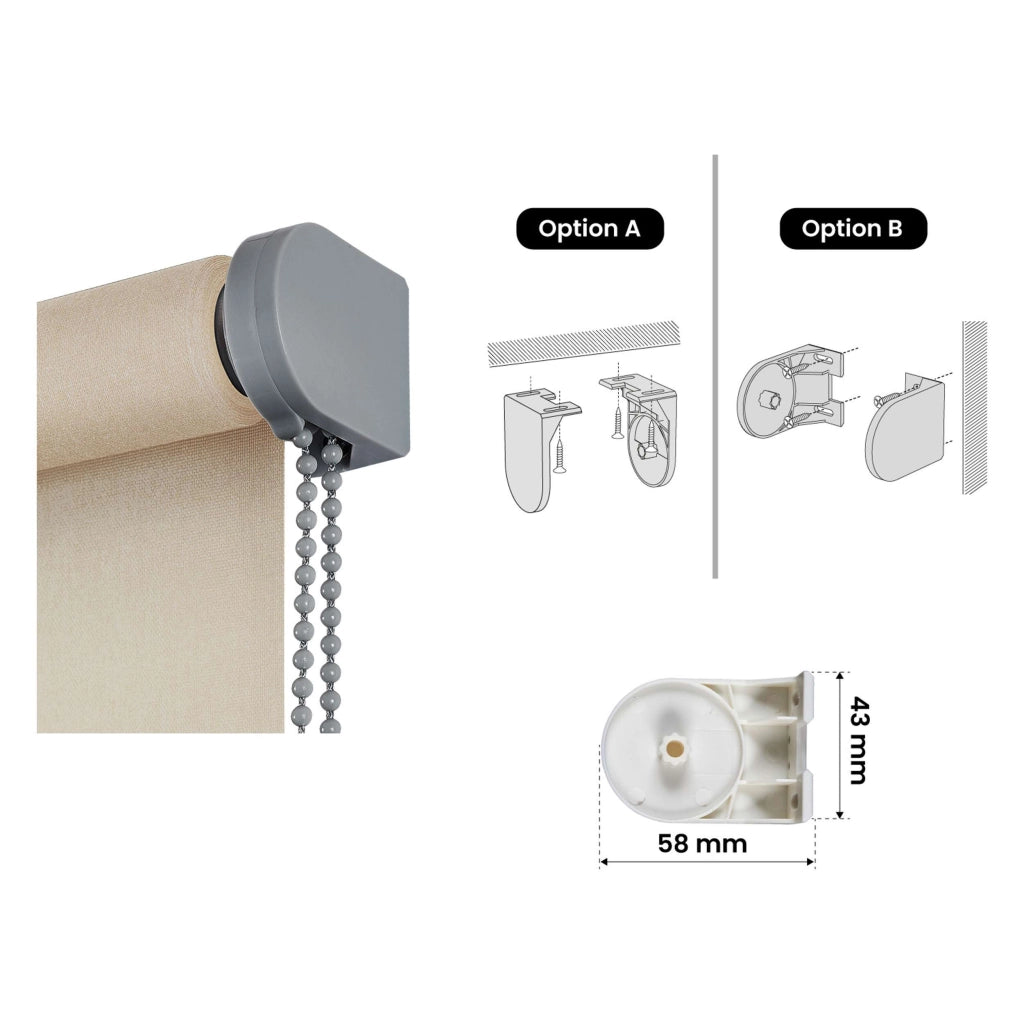 Tenda a Rullo Filtrante, Tenda Avvolgibile Traslucida Liscia Per Finestre e Porte Beige 200x250 cm
