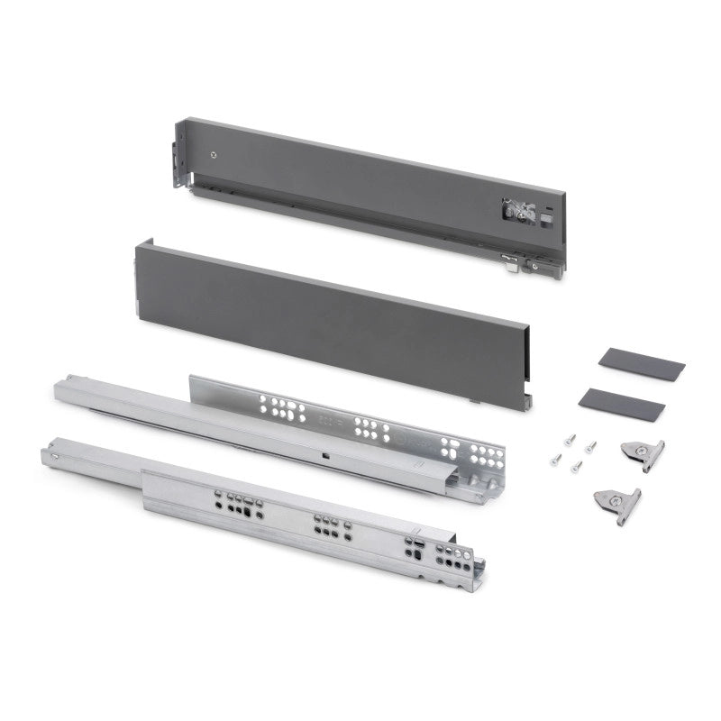 Cassetto esterno Vertex con regolazione 3D altezza 93mm, 40kg, profondità 450mm, Acciaio, Verniciato bianco