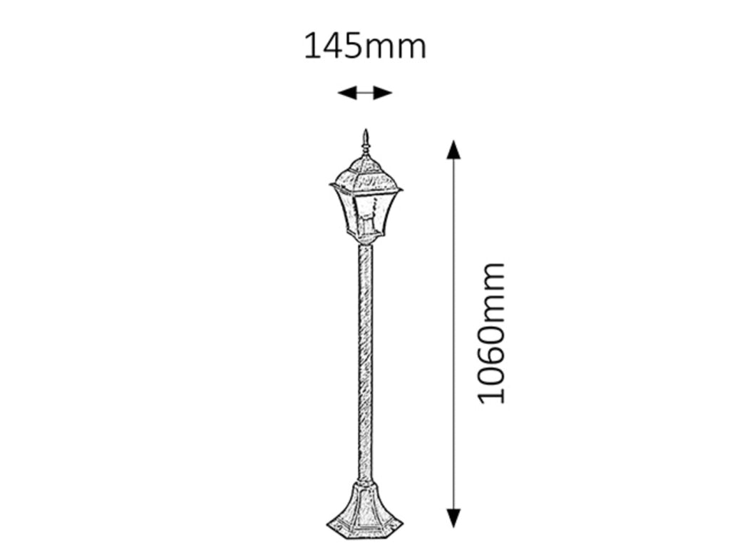Lampada da giardino Toscana argento antico E27 Rabalux