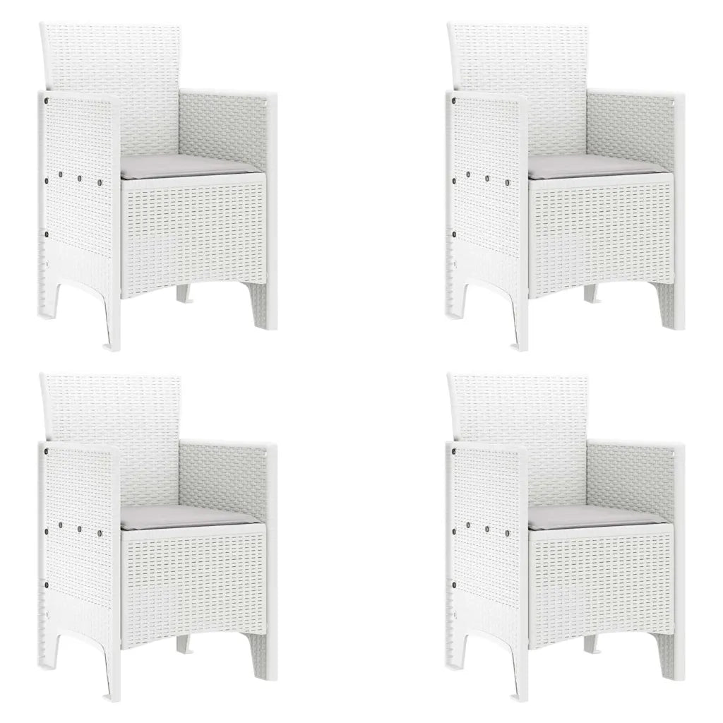 Set da Pranzo per Giardino 5 pcs Bianco Polipropilene