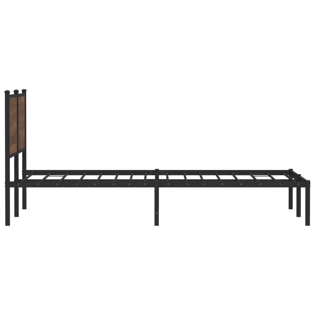 Giroletto senza Materasso-Struttura Letto in Metallo Rovere Marrone 140x200 cm 683811