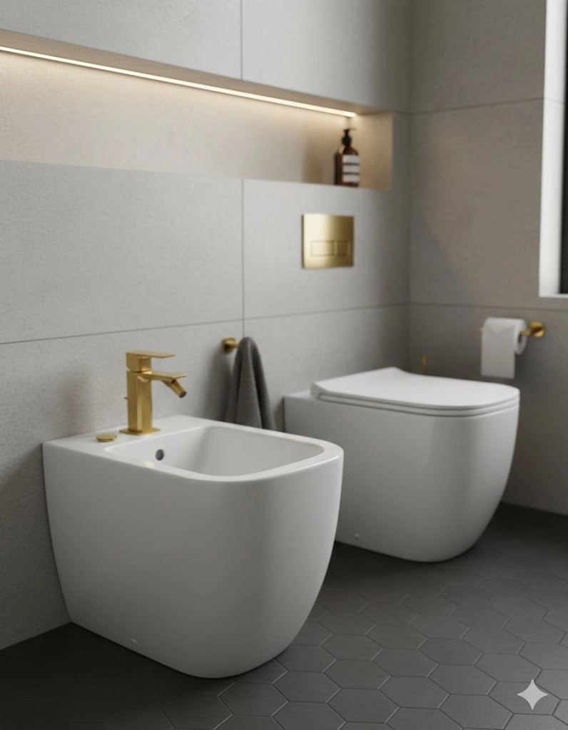 MISCELATORE BIDET LINEA ICON- Oro Spazzolato- MARIA- pezzi 1