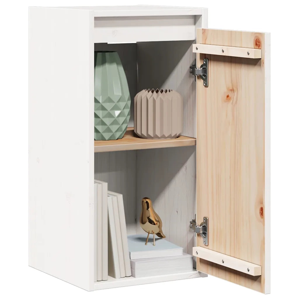 Pensili 2 pz Bianchi 30x30x60 cm in Legno Massello di Pino 813488